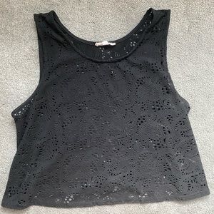 BB Dakota Black Suede Eyelet Tank